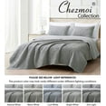 thumbnail image 6 of Chezmoi Collection Bethany 3-Piece Gray Queen Size Blanket Set Quilted Floral Sherpa Reversible Washed Microfiber Coverlet Bedspread Set, 6 of 8