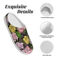 thumbnail image 5 of Daiia Colorful Roses Print Women’s Fuzzy Slippers Memory Foam Lightweight House Shoes Cozy Loafer Flannel House Shoes-35/36, 5 of 7