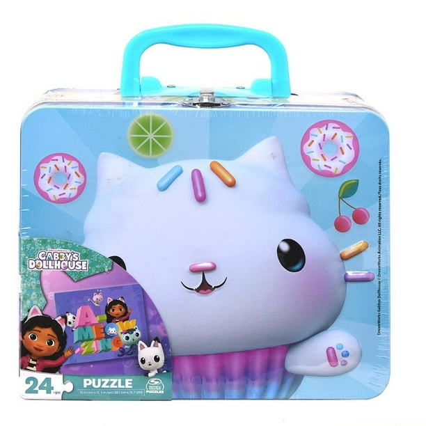 Gabby's Dollhouse Large Lunch Tin Box with 24pc puzzle