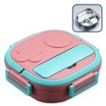 thumbnail image 2 of 3 Grids Stainless Steel Bento Lunch Box Thickened Food-grade Buckle Design Bento Box for Office Outdoor Camping, 2 of 3