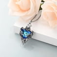 thumbnail image 3 of Urn Necklace for Ashes eagle Stainless Steel Cremation Jewelry Heart Crystal Ashes Pendank Keepsake Memorial Urn Jewelry for Men Women, 3 of 7