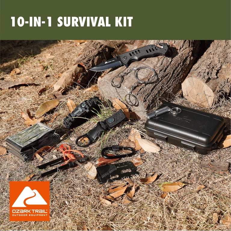 Ozark Trail 10-Piece Survival Kit with Emergency Tools for Camping