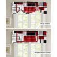 thumbnail image 4 of Tie Up Valance Curtain for Kitchen, Modern Burgundy Red Black White Art Rod Pocket Short Curtains Adjustable Tie-Up Shade Valances, Abstract Geometric Window Treatment for Bathroom Living Room Bedroom, 4 of 7