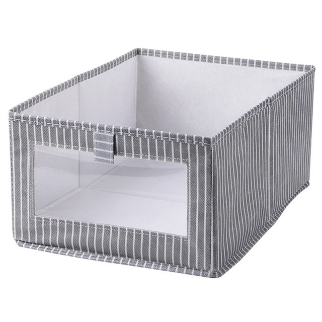 Panier de Rangement en Tissu Pliable Grand Bac de Rangement Cube de Rangement avec Fenêtre Transparente