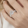 thumbnail image 4 of Pompeii 1/2ct Diamond Halo Engagement Ring Setting 14K White Gold (G/H,SI), 4 of 5
