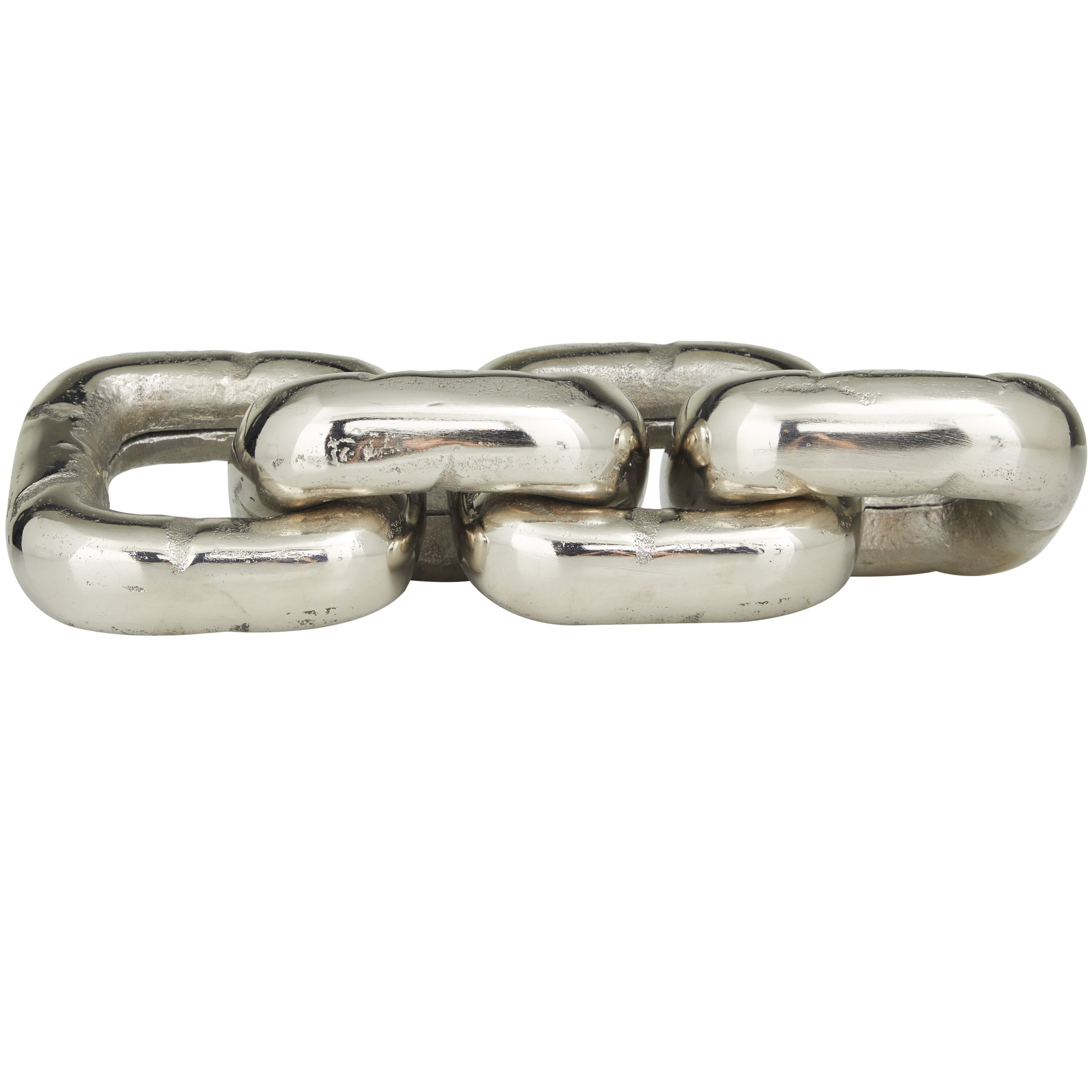 14" x 3" Silver Aluminum Chain Sculpture, by DecMode