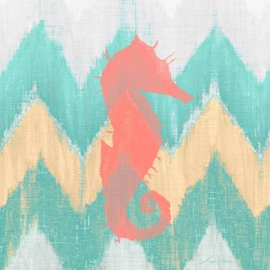 Sea Creature on Chevron I Canvas Art - Hugo Edwins(24X24)