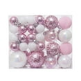 thumbnail image 3 of 46 Piezas Bolas de Navidad Decoraciones para Árboles de Navidad Decoración Inastillable Adornos Navideños para Interior Festivo Día de San Valentín rosa blanco Macarena Colgantes Bolas, 3 of 8