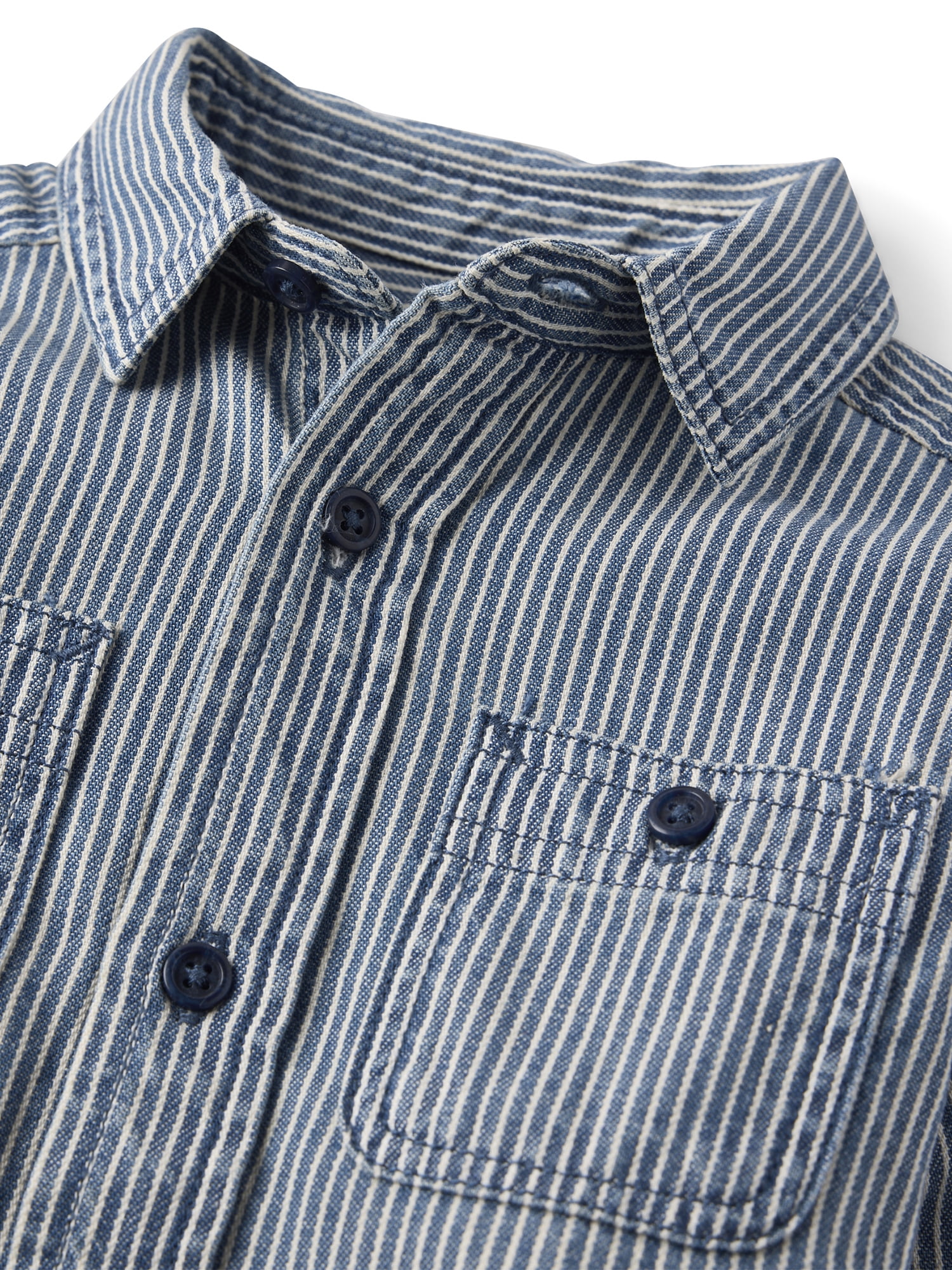 The Children's Place Baby & Toddler Boys Long Sleeve Denim Button Up Shirt, Sizes 6M-5T