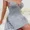 Gray, variant on CHICME Nightgowns For Women Solid Color Lace Trim Side Slit Modal Cami Sleep Dress Womens Pajamas & Loungewear Green-L