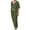 Army Green, variant on Women's Linen Relaxed Fit Two-Piece Set, V-Neck Dolman Sleeve Top with Matching High Waist Pants, Casual Outfit for Everyday Wear and Vacation