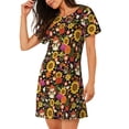 thumbnail image 2 of Disketp Sunflowers Mushrooms para Camisón Corto de Manga Corta para Mujeres, Camisón Cómodo con Escote Redondo, Bonito y Confortable, 2 of 6