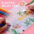 thumbnail image 2 of Rotulador de acuarela eléctrico para niños, pincel de color pintado a mano, lavable, juego de bolígrafos de inyección de tinta eléctricos de 12 colores, 2 of 5