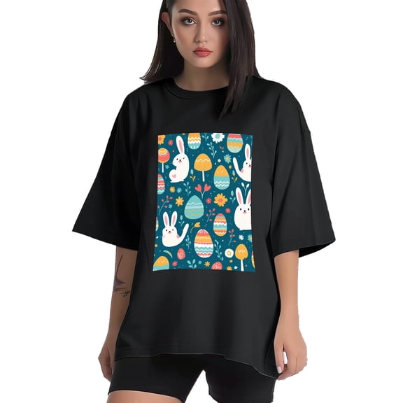 Plus Size Shirt for Women Black Tops for Women Short Sleeves Shirt for Women Easter 119 T Shirt Crewneck Shirt for Women XS