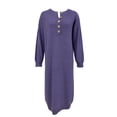 thumbnail image 4 of IROINNID Bodycon Dress for Women Style Button Knitted V-neck Knee Length Sexy Sweater Dress,Purple, 4 of 4