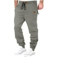 thumbnail image 2 of CFLVAEK Big and Tall Mens Sweatpants with Zipper Pockets Casual Drawstring High Waist Sweatpant Elastic Bottom Workout Athletic Pants Gray XXXL, 2 of 3