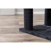 TRIXIE Isaba Plush 2-Level 24.4 Cat Tree with Sisal Scratching Posts, 2 Perch, Black/Gray