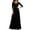 Black, variant on Sakmal Red Summer Dresses A Line Party Maxi Evening Dress Lace V Neck 3/4 Sleeve Dresses