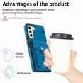 thumbnail image 2 of TECH CIRCLE Case for Samsung Galaxy S21 FE 6.4", [Built-in 2 Micro-SIM Card Slots] Slim Soft Shockproof Protective Cover with Ring Holder Stand + Card Holder Pocket + Eject Pin Holder - Blue, 2 of 8