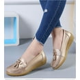 thumbnail image 6 of YAZI Women Slip On Leather Comfort Rubber Sole Flats Shoes, 6 of 6