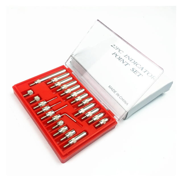 Dial Indicator 0-10mm Lug Back Test Gauge And 22pcs M2.5 Anvil Point Set Thread 2.5mm ,Accurate Readings
