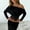Black, variant on Zivyakyro Long Sleeve Corset Tops for Women Fall Slimming Off the Shoulder Lace Women Tops Cropped Casual Plain Shirts