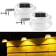 thumbnail image 1 of Paquete de 2 luces solares para canalones, 9 LED brillantes, luces de seguridad inalámbricas impermeables, luz para valla para jardín al aire libre, pared, cubierta de patio, 1 of 7