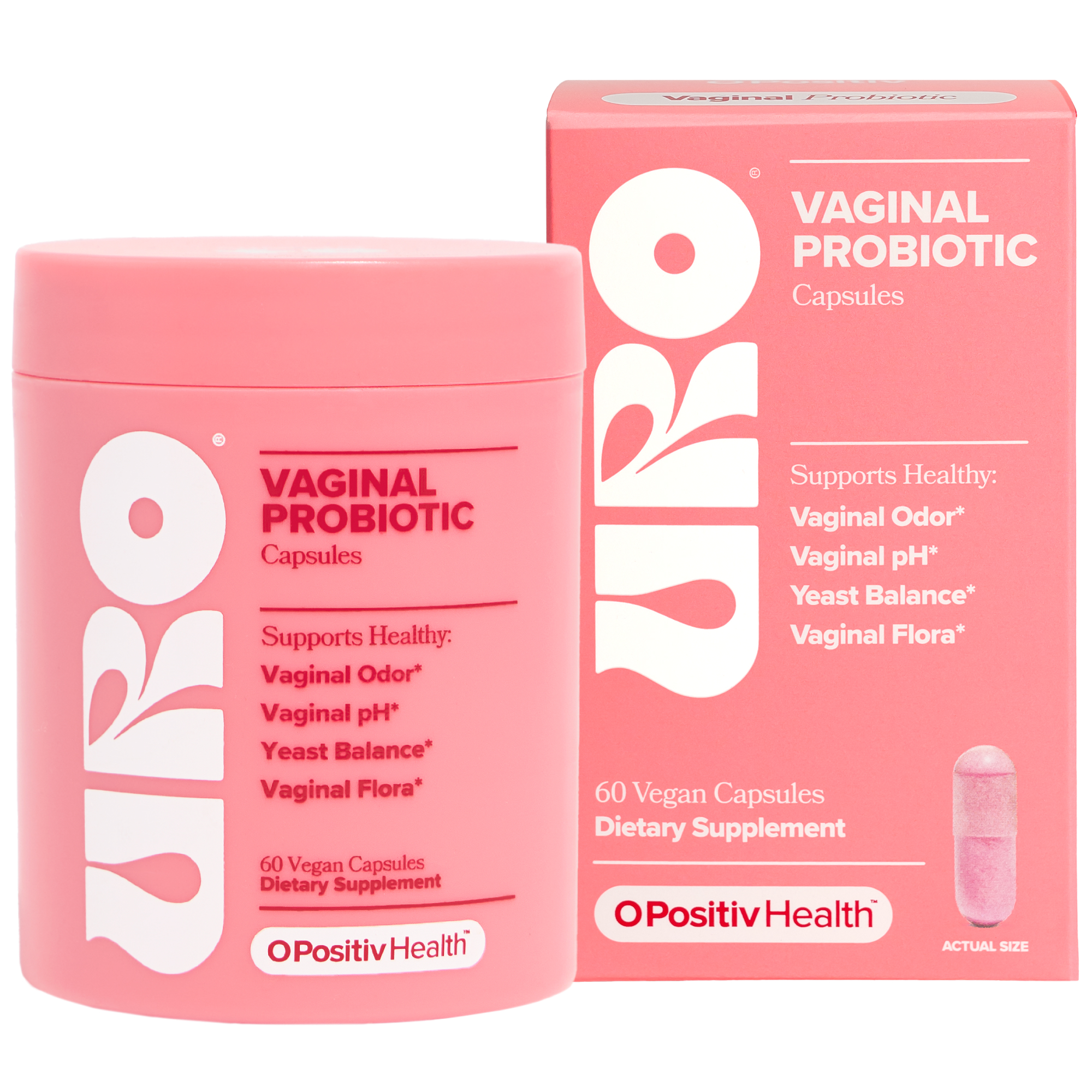 O Positiv URO Vaginal Probiotic Capsules, 60 Count photo 1