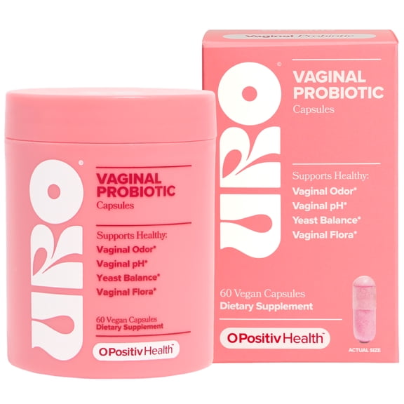 O Positiv URO Vaginal Probiotic Capsules for pH Balance, Vaginal Odor, and Vaginal Health Support, 60 Count