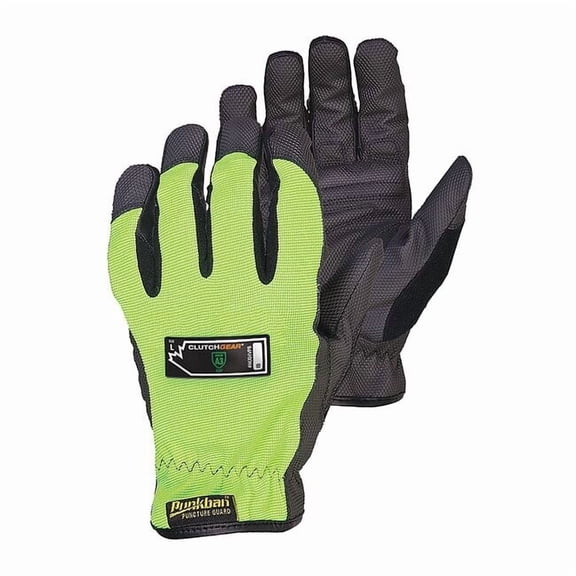 MXHV Mechanics Gloves, Synthetic Leather Palm, XL, Black/Lime
