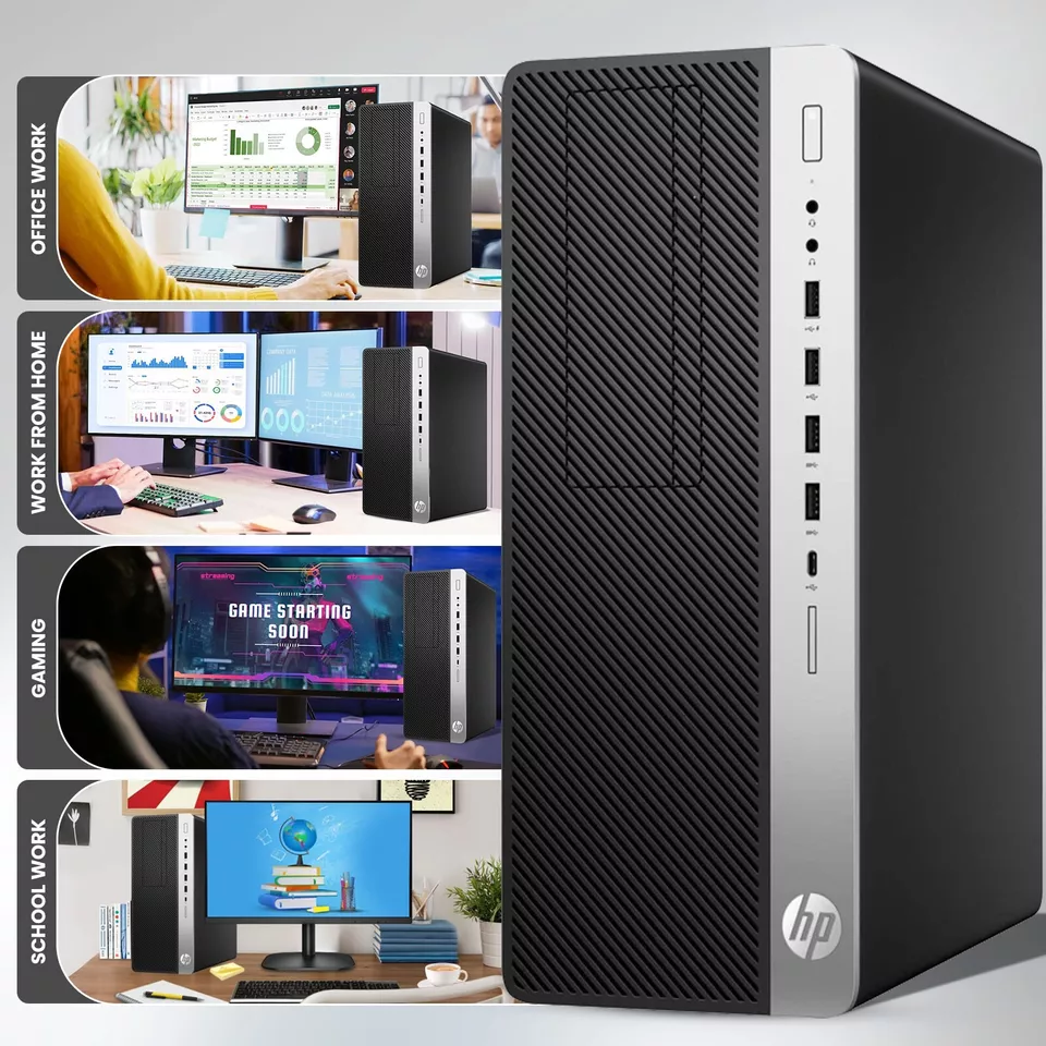 Restored HP G4 Tower Gaming PC Desktop Computer Intel Hexa Core i5-8500 16GB DDR4 Ram, 512GB SSD BTO RGB Keyboard & Mouse, Nvidia GTX 1660s 6gb DDR6, Window 11 Professional (Refurbished)