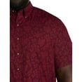thumbnail image 2 of Easy-Care Floral Print Sport Shirt Wine Tonal 5XLT, 2 of 4