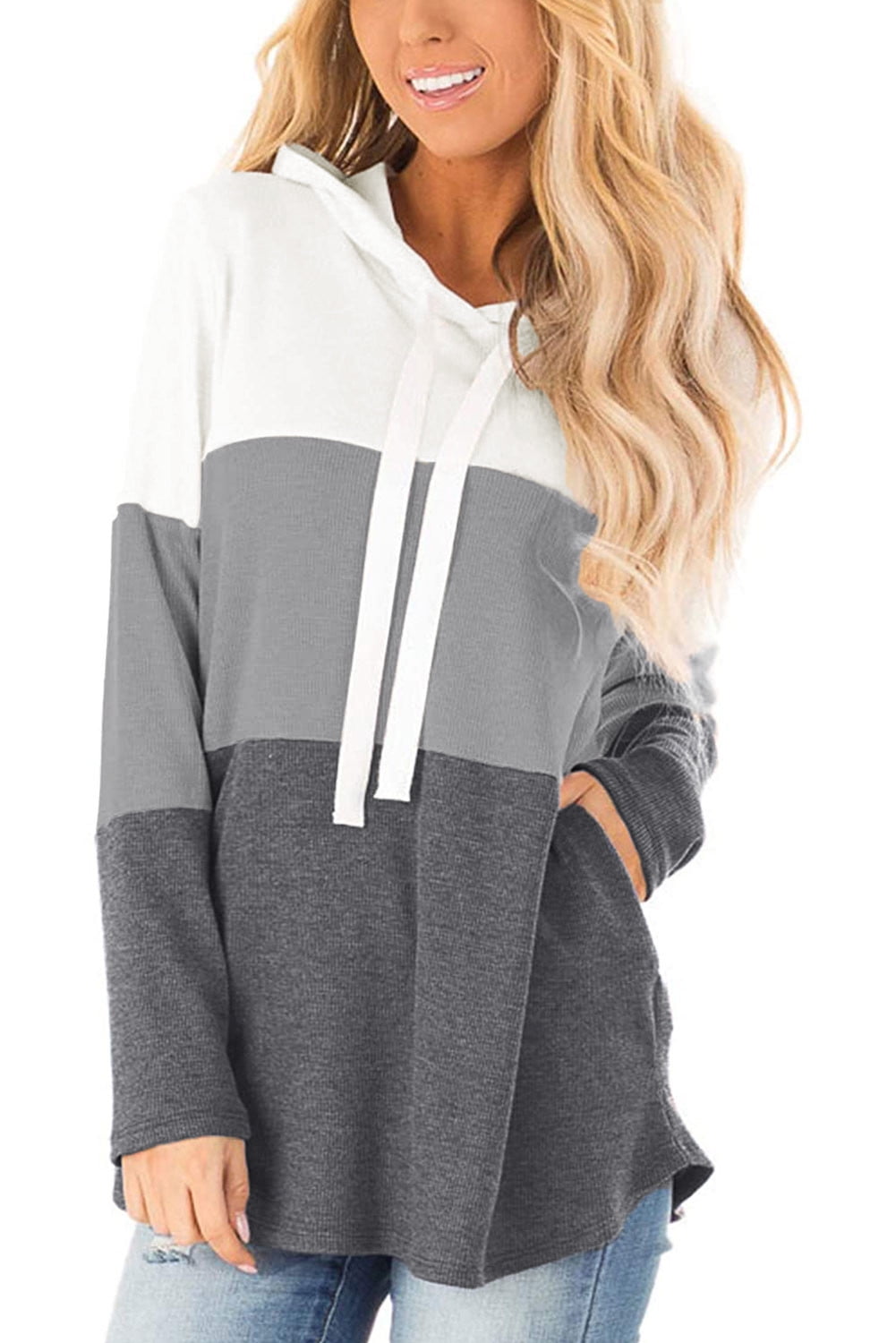 grey drawstring hoodie