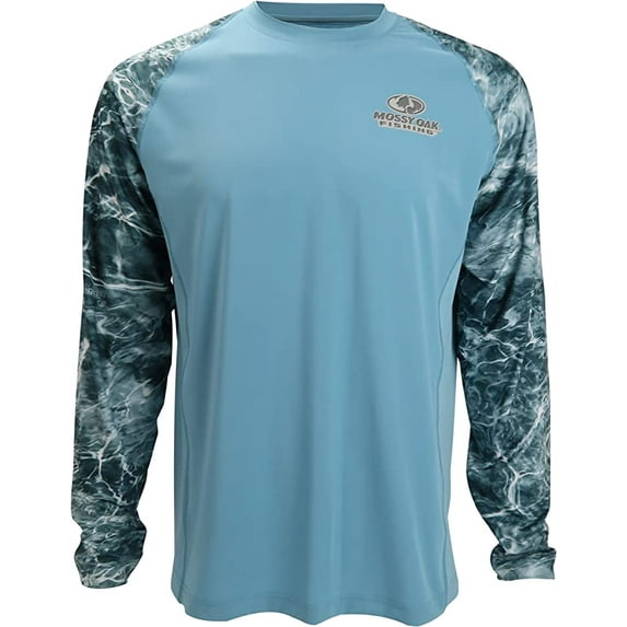 Paramount Outdoors EAG Elite Mossy Oak Elements Long Sleeve Vented Pitching Deck Performance Fishing Shirt (Spindrift)