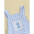 thumbnail image 6 of BemeyourBBs Baby Boys Rompers First Birthday Outfit 1st Birthday Years Old Summer Clothes Bubble Romper Overalls Letter Embroidery Sleeveless Bodysuits Jumpsuits, 6 of 9
