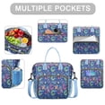 thumbnail image 2 of DarkBlue Cartoon Dinosaurs Planets Pattern Womens Lunch Box for Work,Insulated Large Lunch Bag for Tween and Teen,Loncheras Para Mujer,Leakproof Adult Lunch Bag for Work,Beach,Travel,Picnic,Camping, 2 of 7