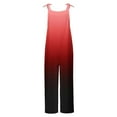 thumbnail image 5 of Summer Jumpsuits for Women Casual Cotton Linen Rompers Gradient Jumpsuit Summer Jumpsuit Overalls Romper with Pockets, 5 of 5