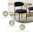 thumbnail image 3 of WestinTrends Alexandria Mid-Century Modern Upholstered Sherpa Round Dining Chairs (Set of 6), Navy Blue, 3 of 11