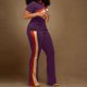 thumbnail image 3 of Gibobby Blusa Mujer Ropa de mujer Moda deportiva Pantalones de dos piezas Conjunto de bolsillo Chándales Conjuntos de ropa de mujer（Morado， XL), 3 of 5