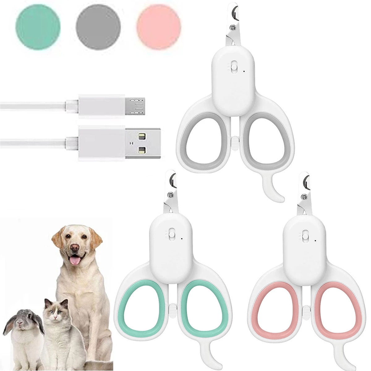 Dog and Cat Nail Clippers, Pet Nail Trimmer with Led Light, Safety