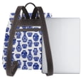 thumbnail image 3 of Balery Blue Vases Mochila de Cuero para Mujeres, Gran Capacidad, Bolsa de Viaje Multifuncional, Mochila de Cuero y Bolsa de Hombro para Mujeres, 3 of 4