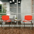 thumbnail image 6 of Flash Furniture 5 Pack HERCULES Series 880 lb. Capacity Orange Plastic Stack Chair with Titanium Gray Powder Coated Frame, 6 of 13
