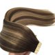 thumbnail image 3 of Goo Goo Extensiones De Cabello Con Cinta De Cabello Humano 4/27/4 Balayage Marrón Chocolate A Rubio Caramelo 16 Pulgadas 1.76 Oz 20 Piezas De Extremos Gruesos Cinta Recta Sin Costuras En Extensiones D, 3 of 5