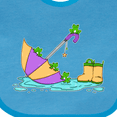thumbnail image 4 of Inktastic Cute Frogs in a Umbrella with Boots Boys or Girls Baby Bib, 4 of 4