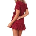 thumbnail image 4 of IBTOM CASTLE Mommy and Me Dresses Matching Outfits Floral Sleeveless Spaghetti Strap V Neck Sunflower Beach Dress for Mother and Daughter 8-9 Years Red + White Dots, 4 of 8
