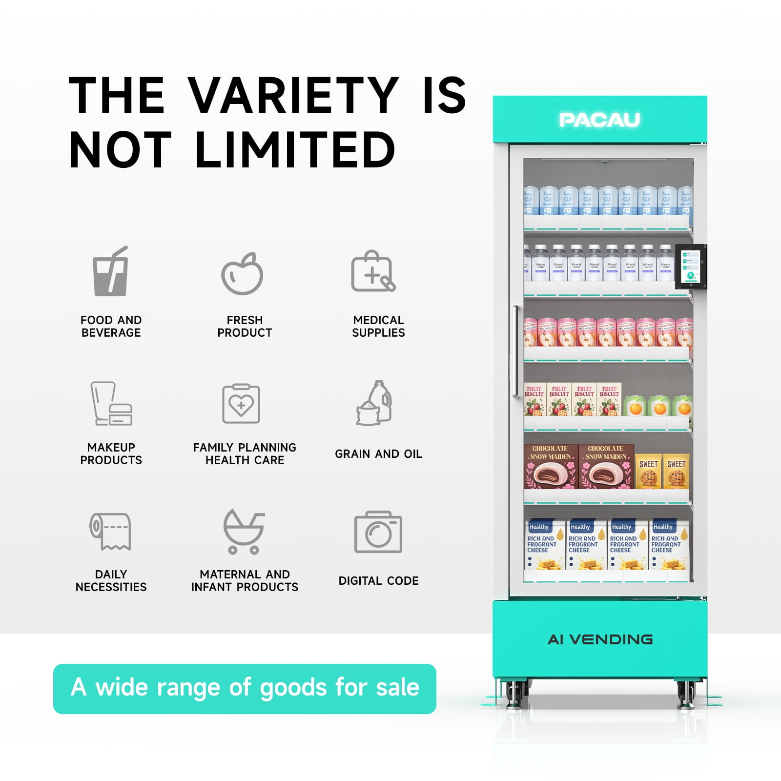 Smart Vending Machine for Sale, Commercial Snack and Drink Combo Vending Machine, Refrigerated Automatic Vending Machine with Credit Card & NFC Payment for Office, Apartment, Gym