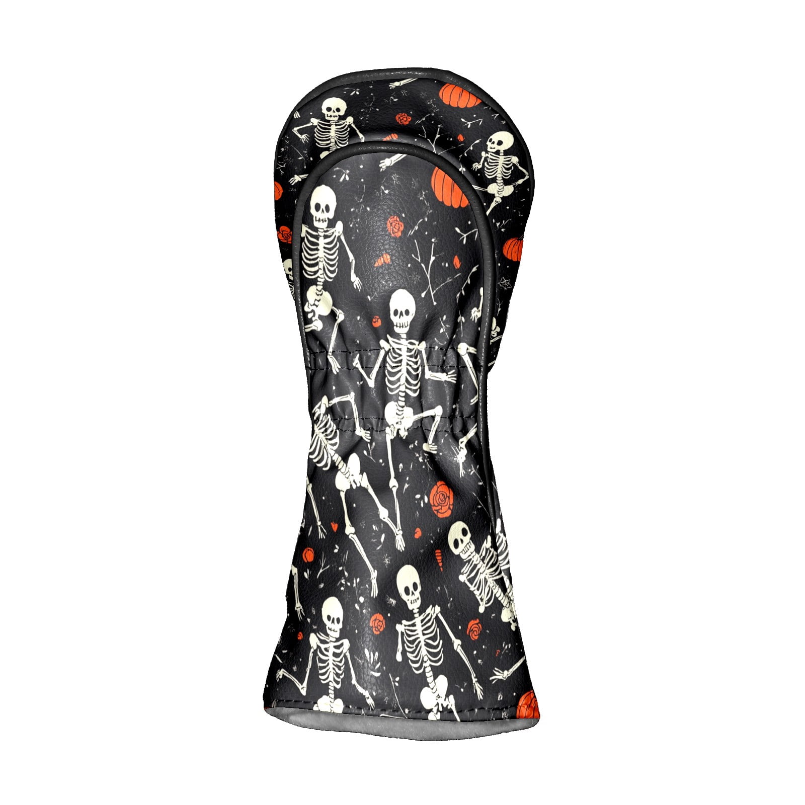 Golf Club Covers PU Leather Waterproof Head Covers for Fairway Woods Hybrids Pumpkin Skull