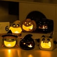 thumbnail image 4 of Advancent Portavelas de cerámica para decoración de Halloween, resistente al desgaste, duradero, ambiente festivo, buenos regalos Kits de decoración para fiestas tipo+5, 4 of 6