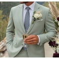 thumbnail image 5 of i·FineLong Men's Bamboo Green Slim-Fit Suit Set: Business Attire and Wedding Best Man Outfit—All-Season Style Includes Jacket and Pants, 5 of 8