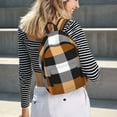thumbnail image 7 of Balery Orange Plaid Vintage Canvas Backpack for Men and Women - Large Capacity, Durable Travel Laptop Bag for School, Work, Hiking, and Outdoor Activities, 7 of 7